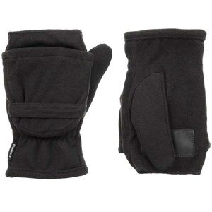 Isotoner Stretch Fleece Flip Mitten, Black, Style #A30304